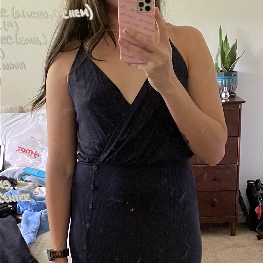 Blue lulus midi casual dress.